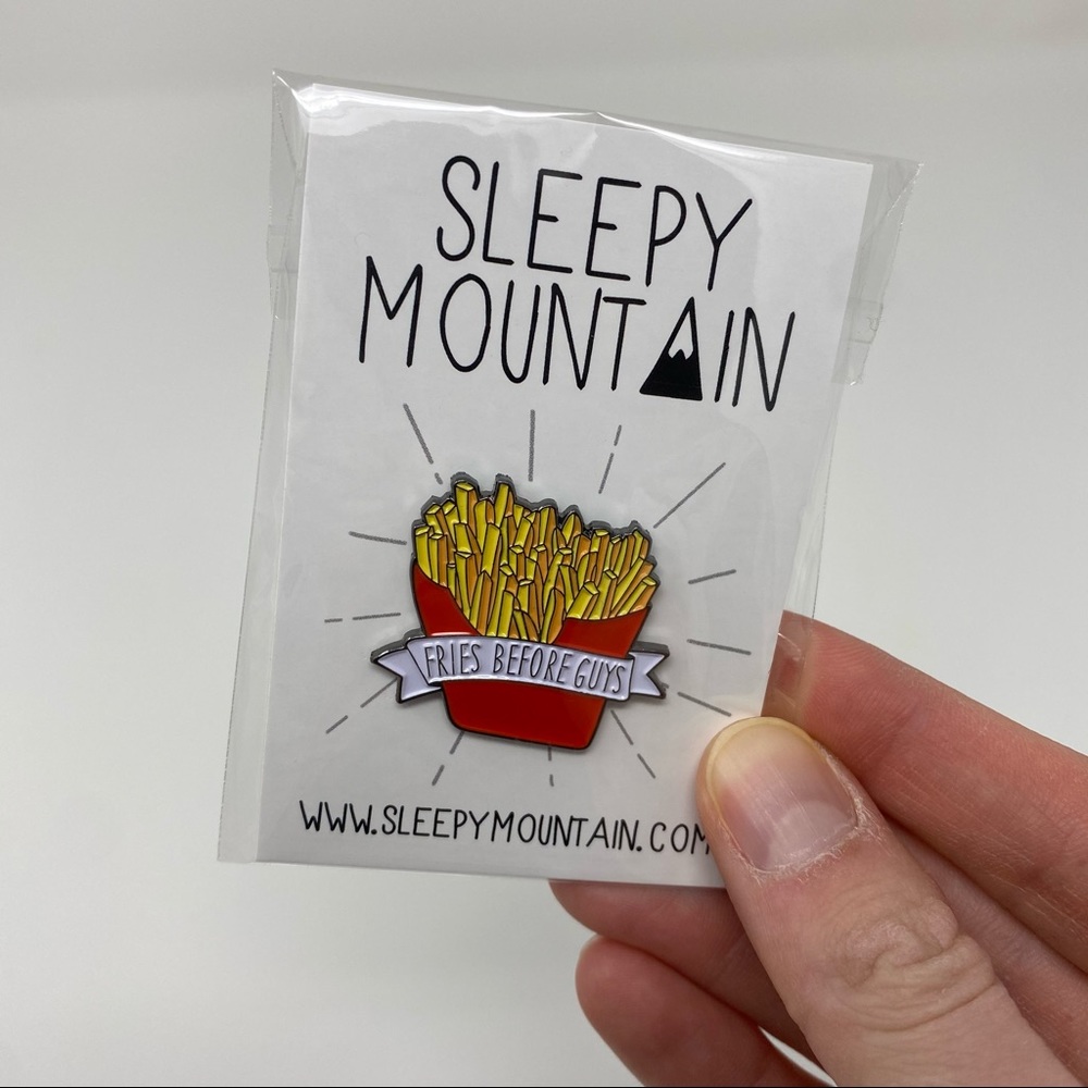 NEW! “Fries Before Guys” Enamel Pin